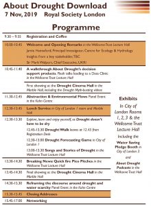 Draft programme for the About Drought Download conference (available as PDF from in page link)