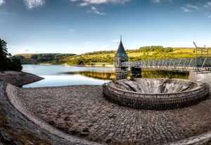 Low water level in a South Wales reservoir