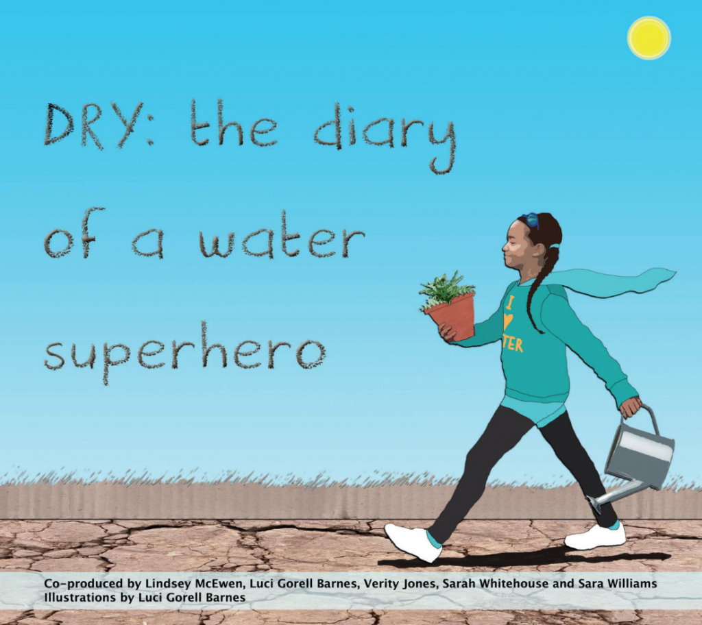Front cover of the book, DRY: the water diary of a superhero